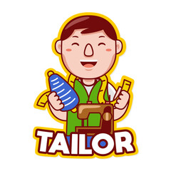 Tailor profession vector mascot