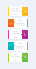 Vertical infographic design with icons and 5 options or steps. Thin line. Infographics business concept. Can be used for info graphics, flow charts, presentations, mobile web sites, printed materials.