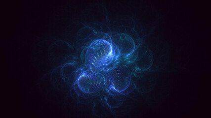 3D rendering abstract multicolor technology fractal light background