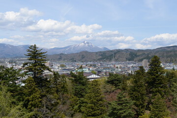 会津鶴ヶ城からの磐梯山
