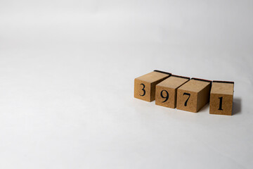 木ブロック　数字　ナンバー　Number　3971
