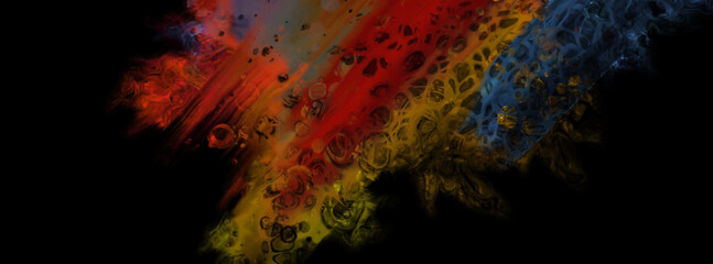 Modern colorful flow background on black. Wave Liquid shape in color banner.