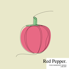 Chili Peppers, Food Ingredient Cartoon Line Art Vector Template