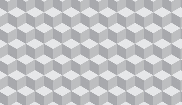 Abstract white 3D geometric wallpaper. Cubes background seamless pattern.