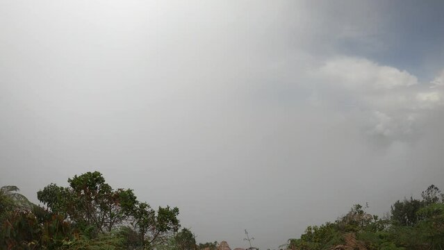 Clouds in Motion Opening Mountain Top Sky Time Lapse Peak from Jerico Colombia Andean Valley Hill Mount near Medellin Precipice Heaven Sensation