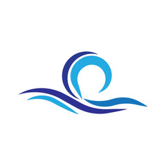 Water Wave symbol and icon Logo Template