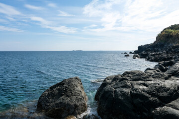 渡良三島の一つである長島から見る玄界灘