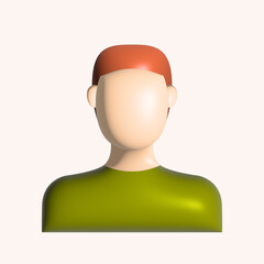 male character 3d without face