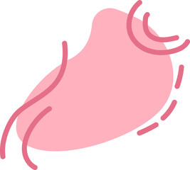 Line art. Abstract fun design with pink color.