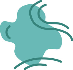 Line art. Abstract fun design with green color.