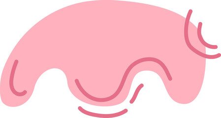 Line art. Abstract fun design with pink color. pink pastel tone.