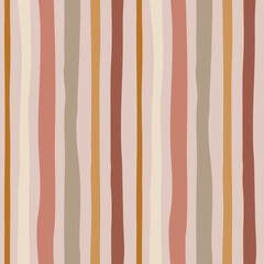 Striped seamless pattern. Cut Out lines print. Abstract vertical pastel boho striped texture. Vector seamless background. Hand drawing lined illustration Strepped wallpaper, textile design wrap paper