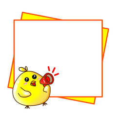 Cute yellow cartoon chick.