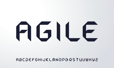 Trendy ribborn font, a bold graphical english alphabet.