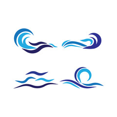 Fototapeta premium Water Wave symbol and icon Logo Template