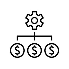 Money investments icon vector graphic illustration