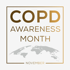 Naklejka premium COPD Awareness Month (Chronic obstructive pulmonary disease), held on November.
