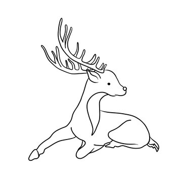 recommend clip art: Hand drawn young deer in tribal style. Magic vintage vector illustration in black on white. Children's coloring book. Spiritual art, yoga, boho style, nature and wildlife. T-shirts and tattoos