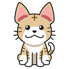 Cartoon character cute tabby cat for design.
