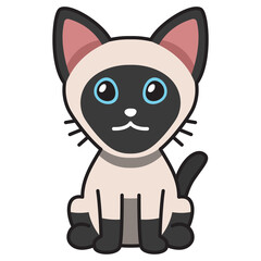 Cartoon character siamese cat for design.