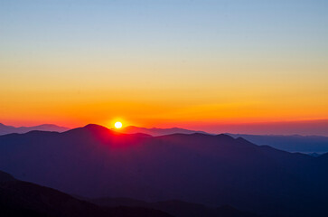 Fototapeta premium sunset in the mountains