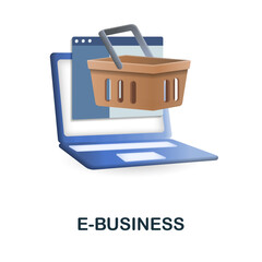 E-Business icon. 3d illustration from finance management collection. Creative E-Business 3d icon for web design, templates, infographics and more