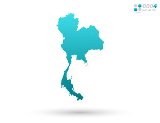 Vector blue gradient of Thailand map on white background. Organized in layers for easy editing.