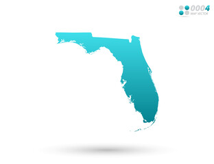 Vector blue gradient of Florida map on white background. Organized in layers for easy editing.