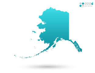 Obraz premium Vector blue gradient of Alaska map on white background. Organized in layers for easy editing.