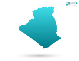 Obraz premium Vector blue gradient of Algeria map on white background. Organized in layers for easy editing.
