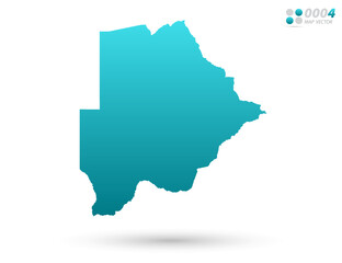 Vector blue gradient of Botswana map on white background. Organized in layers for easy editing.