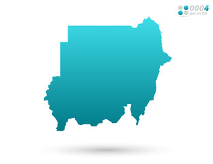 Vector blue gradient of Sudan map on white background. Organized in layers for easy editing.