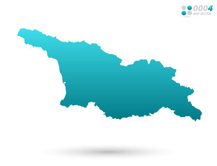 Fototapeta premium Vector blue gradient of Georgia map on white background. Organized in layers for easy editing.