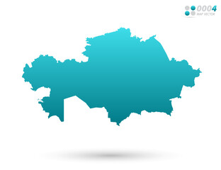 Vector blue gradient of Kazakhstan map on white background. Organized in layers for easy editing.