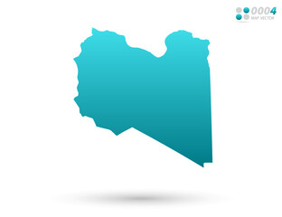Vector blue gradient of Libya map on white background. Organized in layers for easy editing.