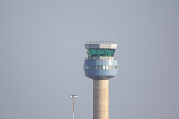EMA Control Tower High Above The Airport - stock photo.jpg - obrazy, fototapety, plakaty