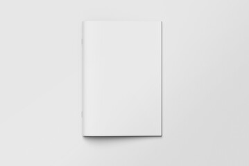 Blank magazine cover mockup top view
