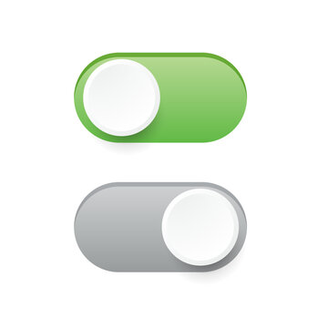 User Interface template with toggle switch button. On and off tumbler. 