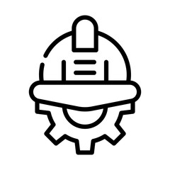An editable line icon of engineer 