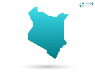 Vector blue gradient of Kenya map on white background. Organized in layers for easy editing.