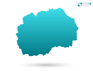 Vector blue gradient of Macedonia map on white background. Organized in layers for easy editing.