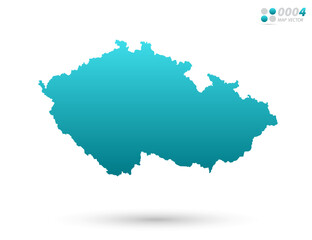 Vector blue gradient of Czech Republic map on white background. Organized in layers for easy editing.