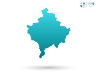 Vector blue gradient of Kosovo map on white background. Organized in layers for easy editing.