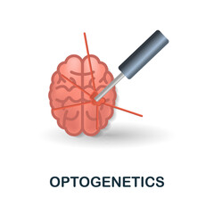 Optogenetics icon. 3d illustration from future technology collection. Creative Optogenetics 3d icon for web design, templates, infographics and more