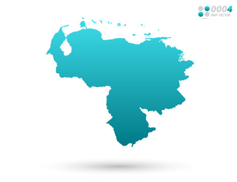 Vector blue gradient of Venezuela map on white background. Organized in layers for easy editing.