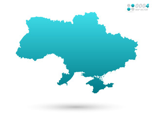 Vector blue gradient of Ukraine map on white background. Organized in layers for easy editing.