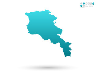 Fototapeta premium Vector blue gradient of Armenia map on white background. Organized in layers for easy editing.