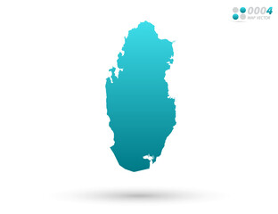 Vector blue gradient of Qatar map on white background. Organized in layers for easy editing.