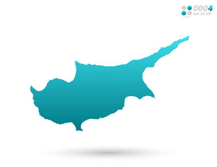 Vector blue gradient of Cyprus map on white background. Organized in layers for easy editing.