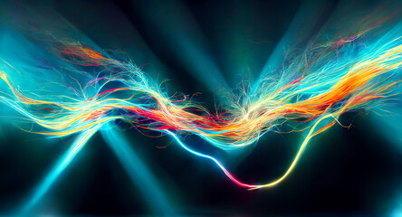 Moving colorful lines of abstract background